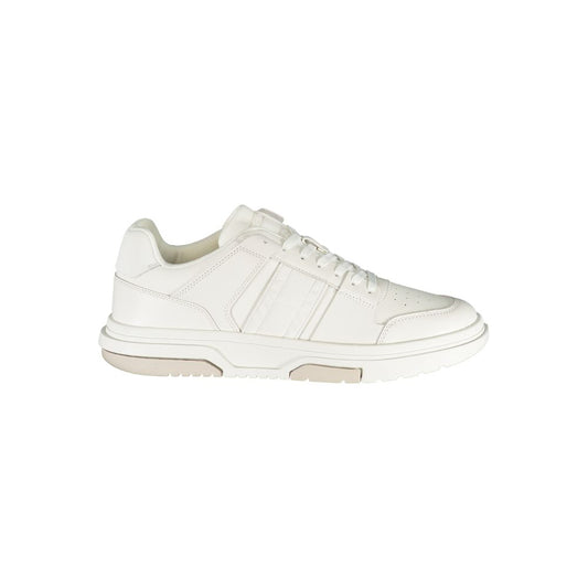 Contrast Lace-Up Sneakers in White
