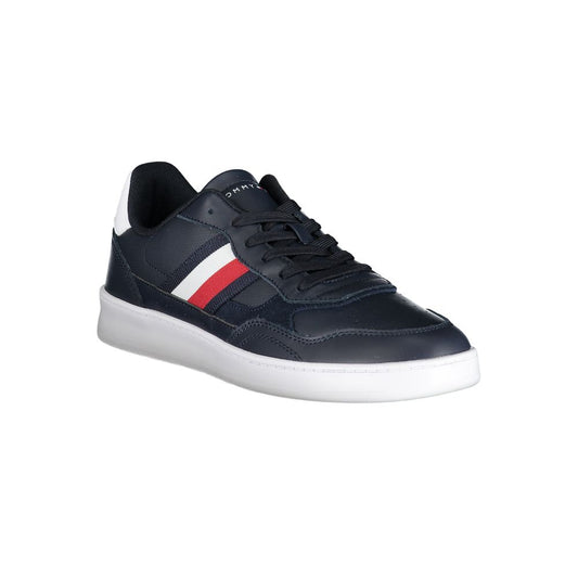 Sleek Blue Lace-up Sneakers with Logo Detailing