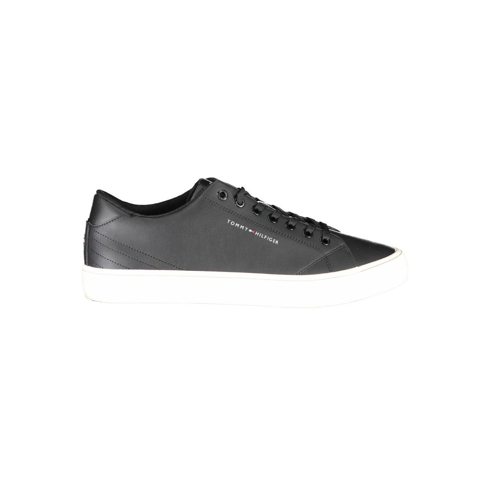 Sleek Black Lace-Up Eco-Conscious Sneakers