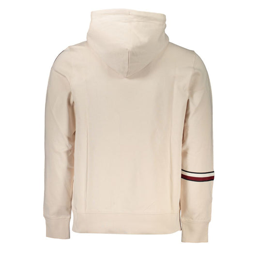 Beige Hooded Cotton Sweatshirt