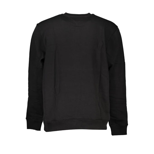 Sleek Black Cotton Crew Neck Sweatshirt