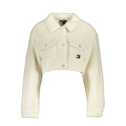 Chic White Sports Jacket with Sleek Pockets