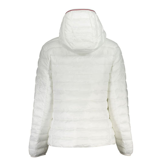 Chic White Water-Repellent Jacket with Hood
