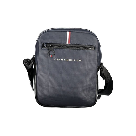 Sleek Blue Shoulder Bag with Contrasting Details