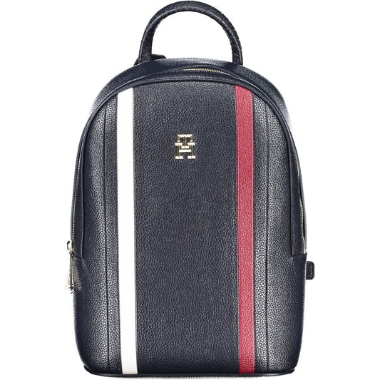 Elegant Blue Backpack with Contrast Details