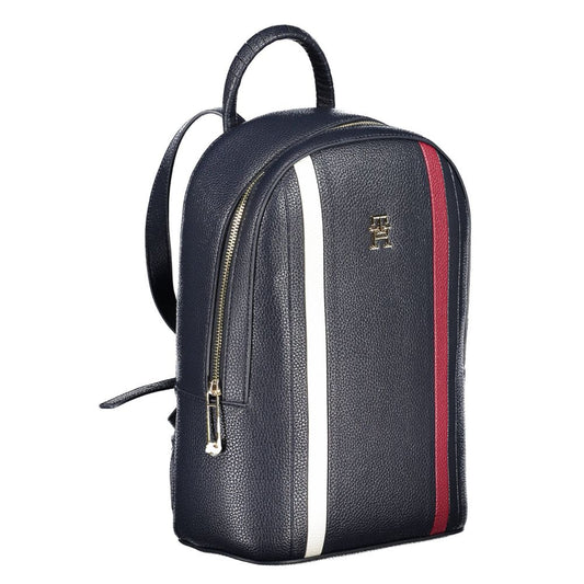 Elegant Blue Backpack with Contrast Details