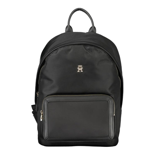 Chic Black Designer Backpack with Logo Detail