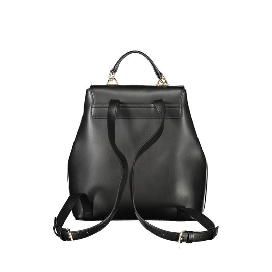 Eco-Chic Black Backpack with Automatic Closure