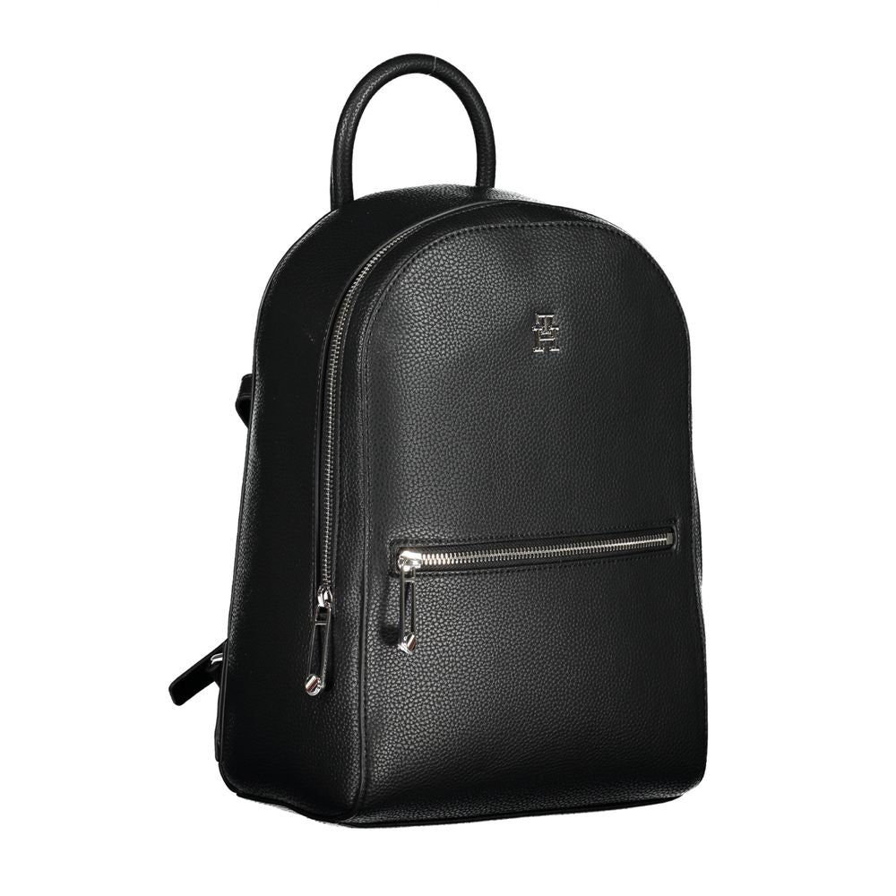 Chic Black Designer Backpack with Logo Accent