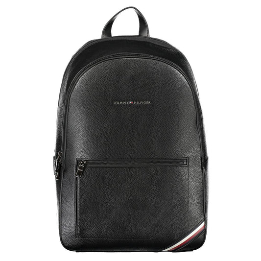 Elegant Black Urban Backpack with Contrast Details