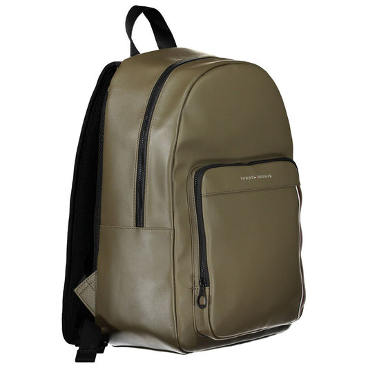Elegant Green Laptop Backpack with Logo Detail