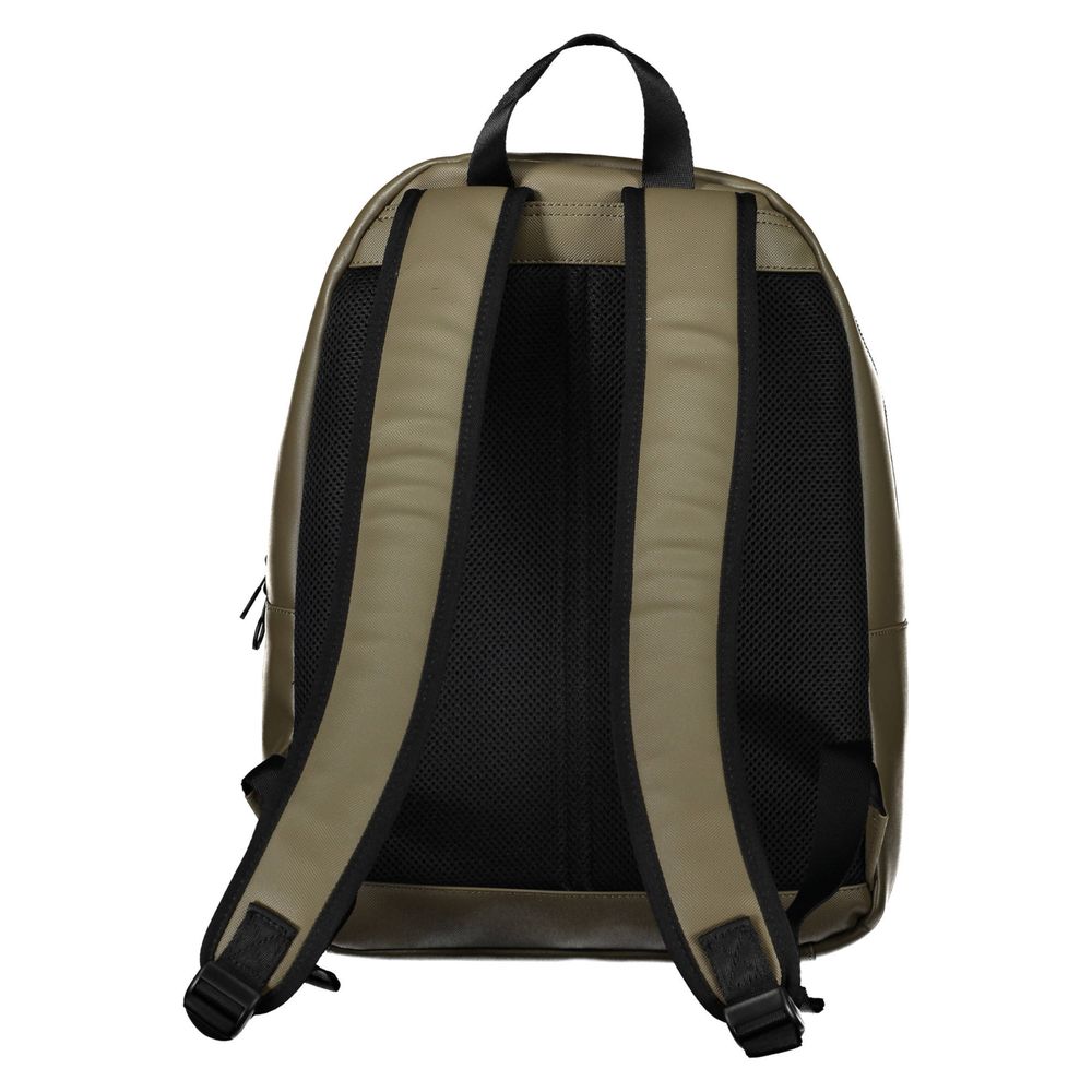 Elegant Green Laptop Backpack with Logo Detail