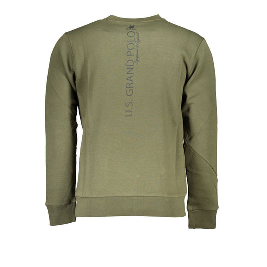 Vintage Green Crew Neck Fleece Sweatshirt