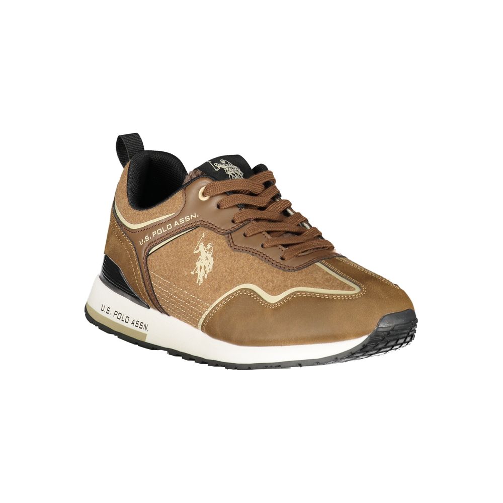 Elegant Sporty Lace-Up Sneakers in Brown