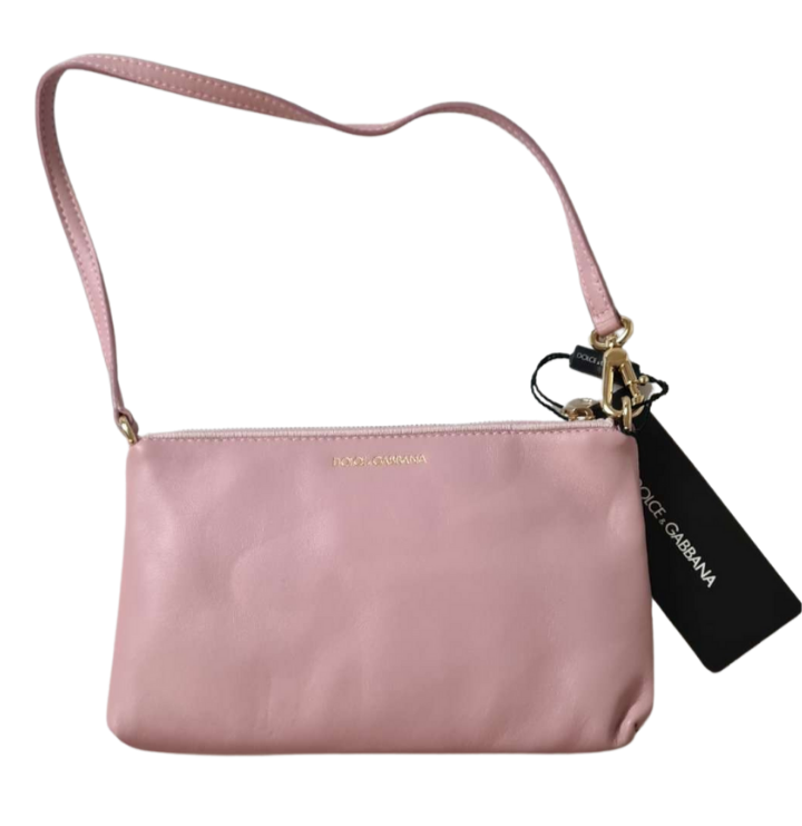 Chic Pink Leather Mini Cross Body Bag