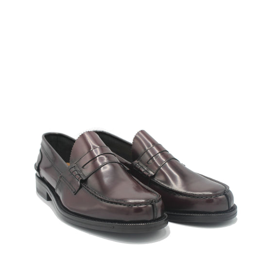 Elegant Bordeaux Calf Leather Loafers