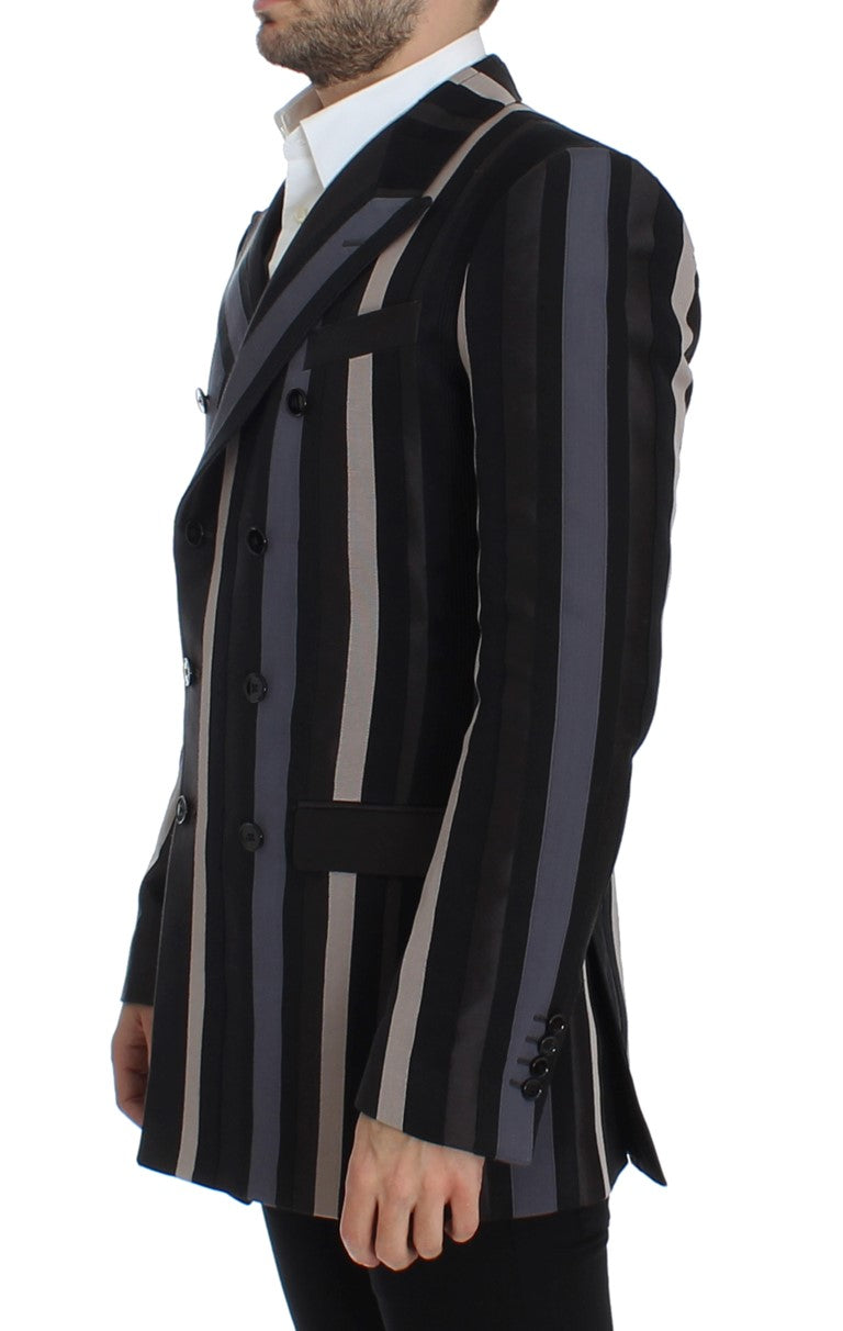 Elegant Striped Wool Slim Fit Blazer