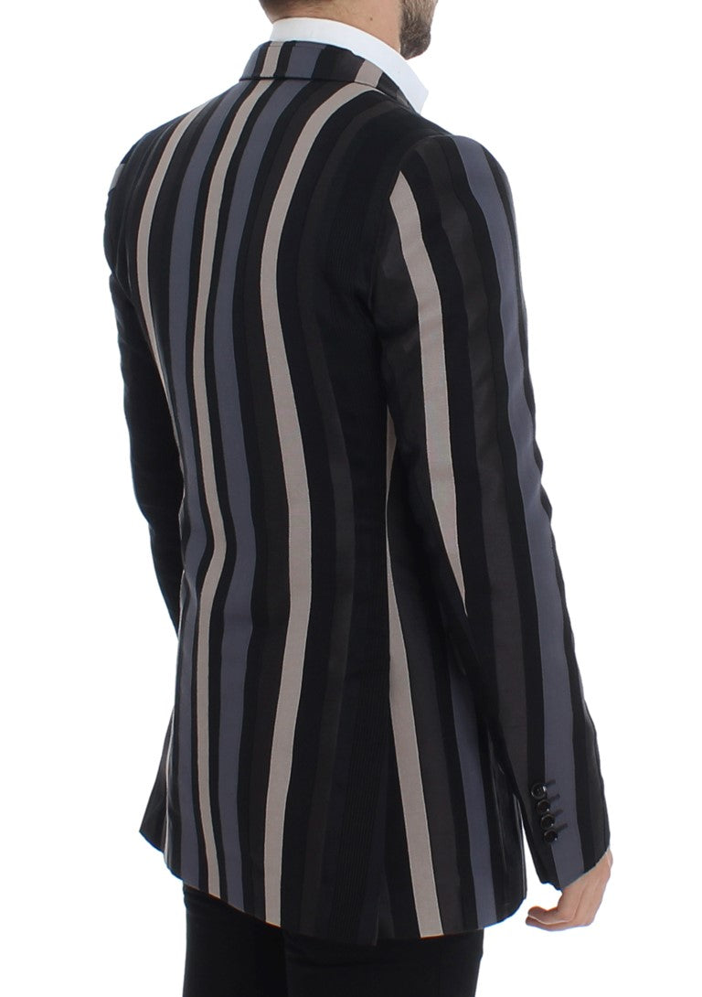 Elegant Striped Wool Slim Fit Blazer
