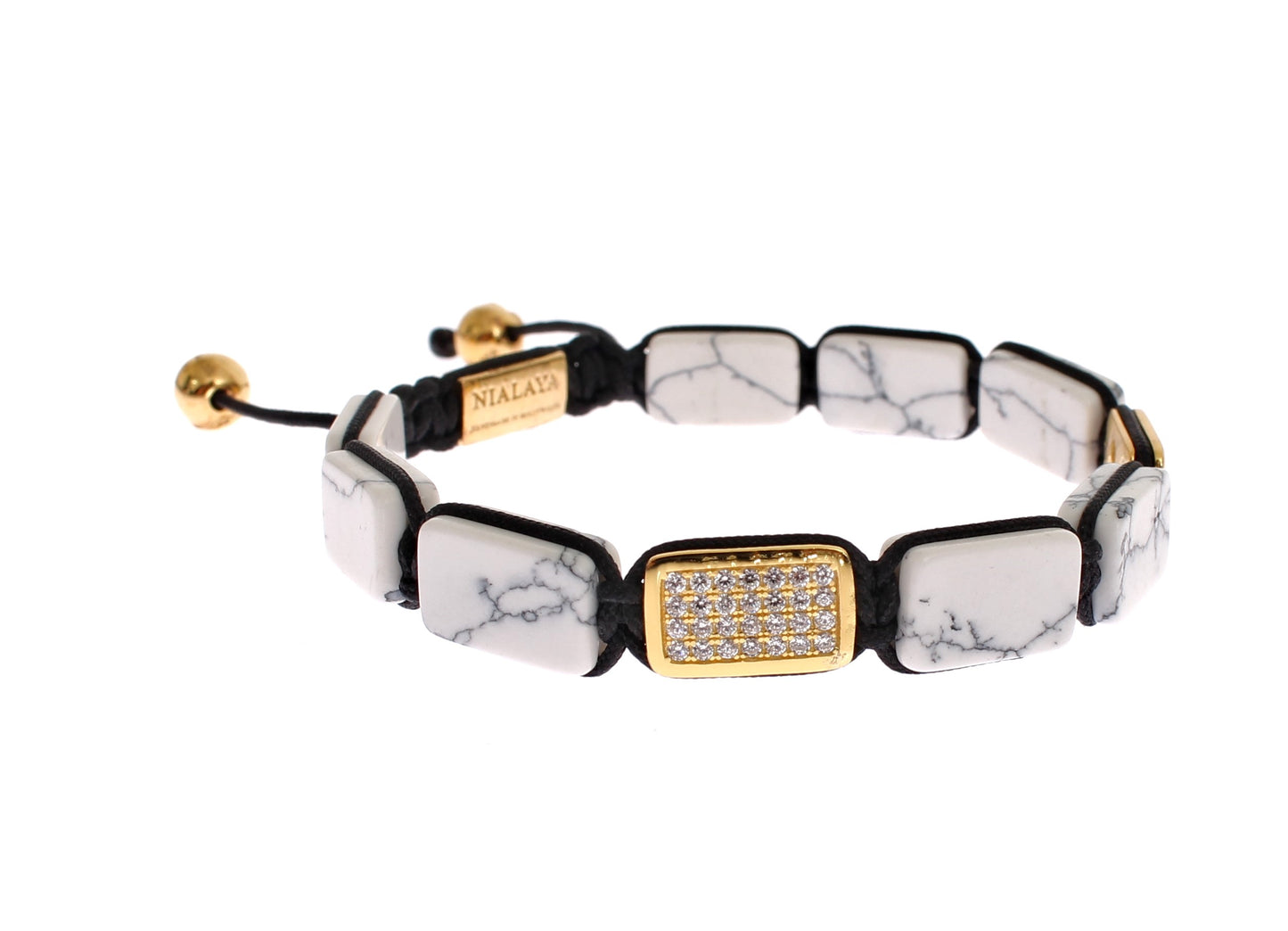 Glamorous Gold-Plated Silver CZ Diamond Bracelet