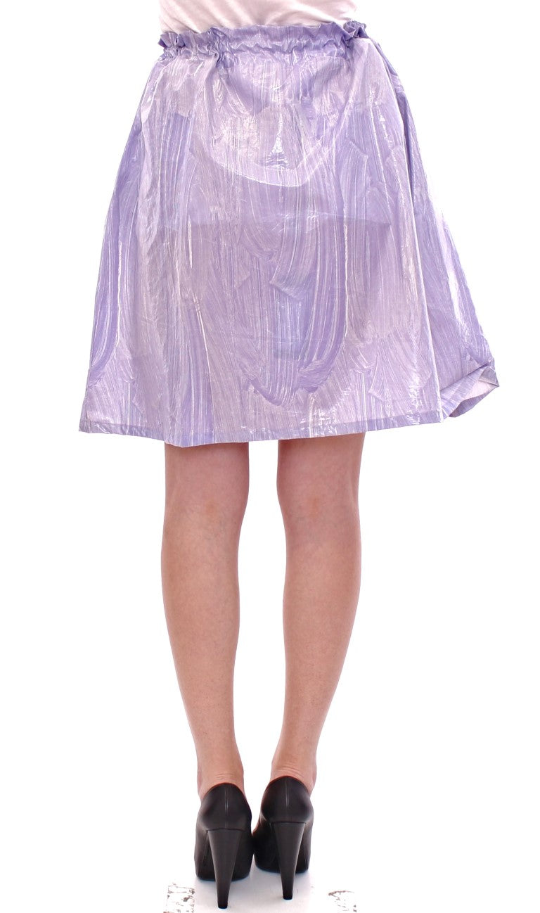 Elegant Purple Adjustable Waist Skirt