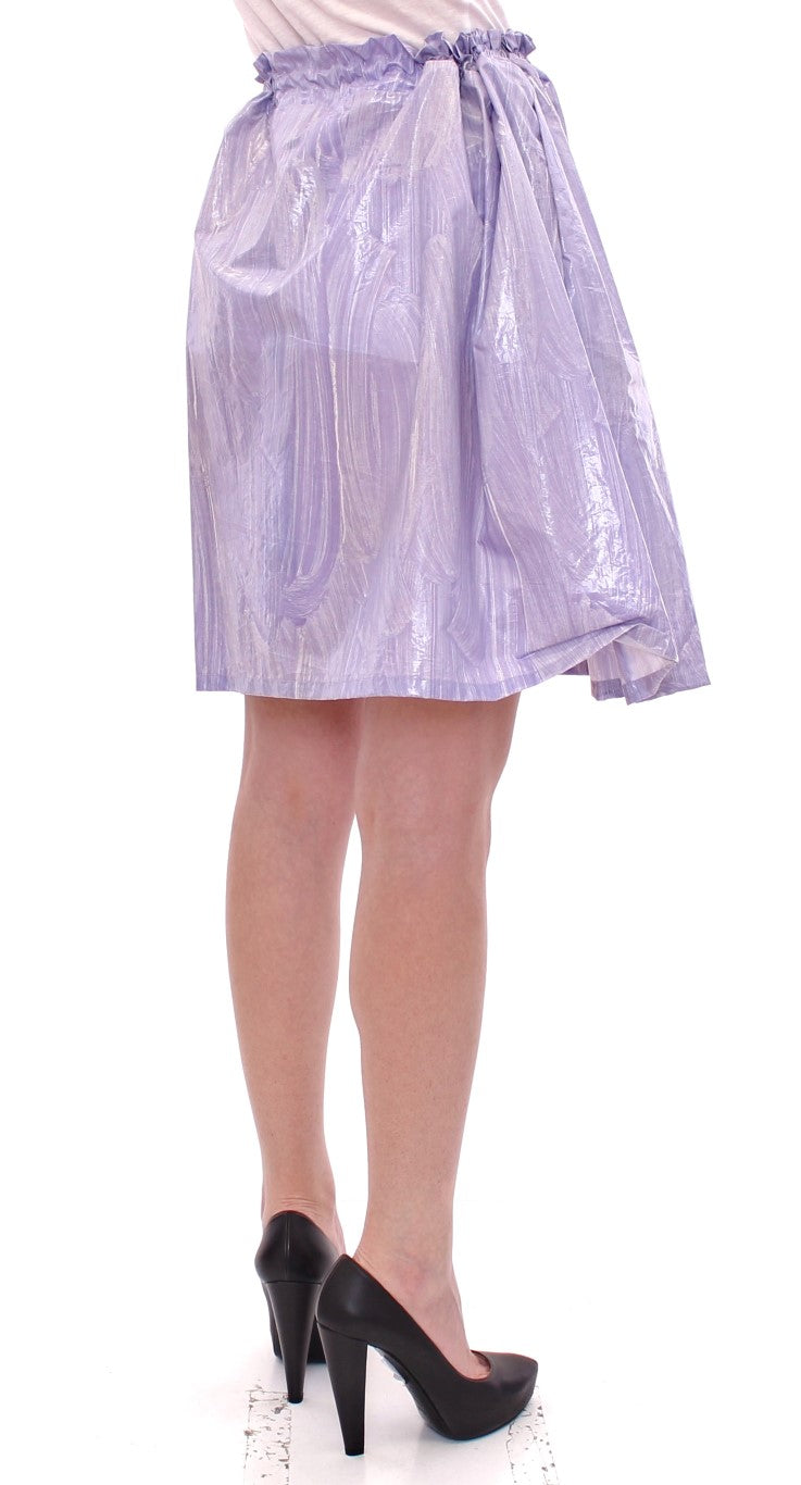 Elegant Purple Adjustable Waist Skirt