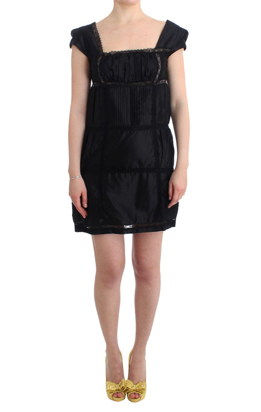 Elegant Black Cocktail Dress - Short Sleeve