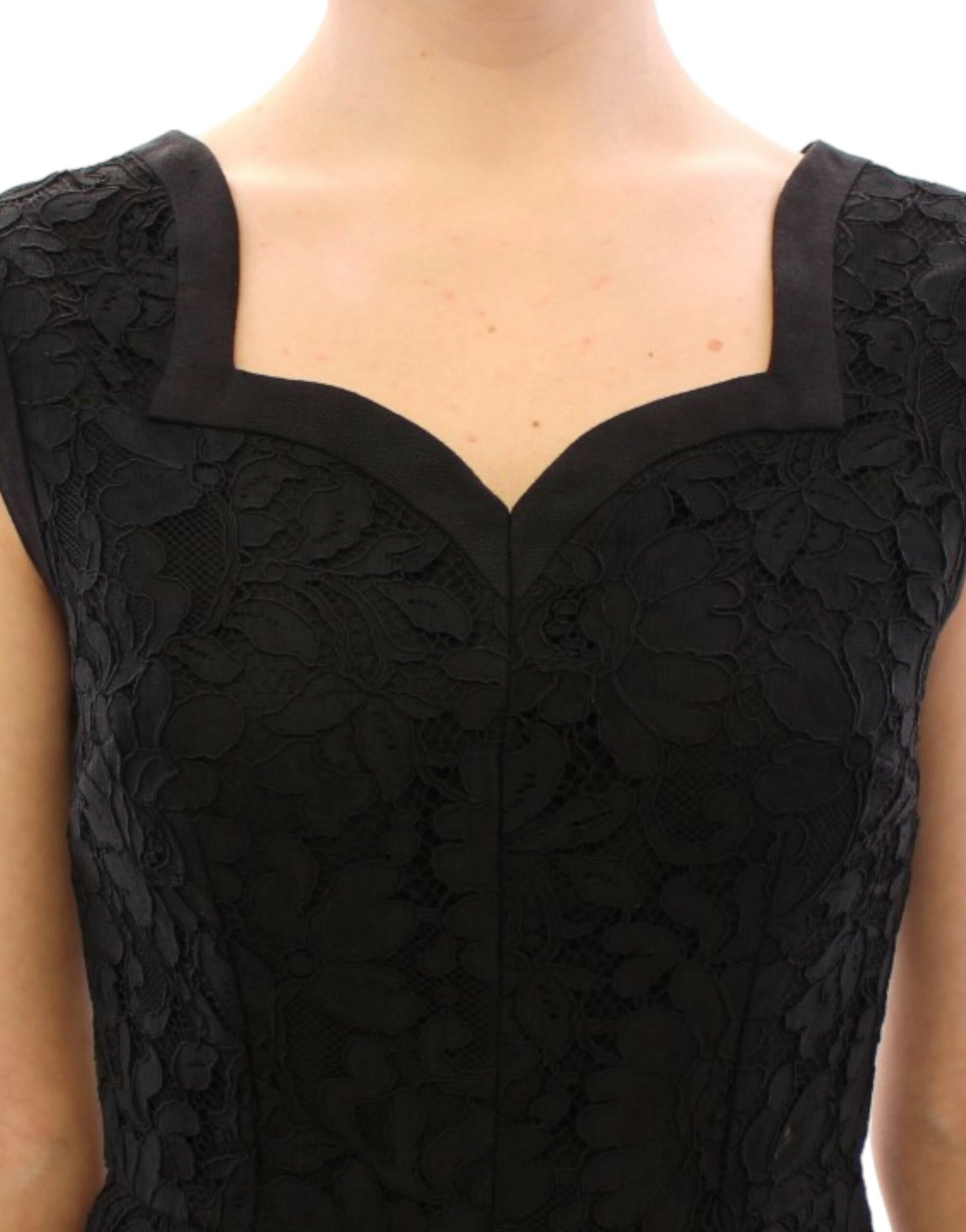 Black floral lace sicily runway dress