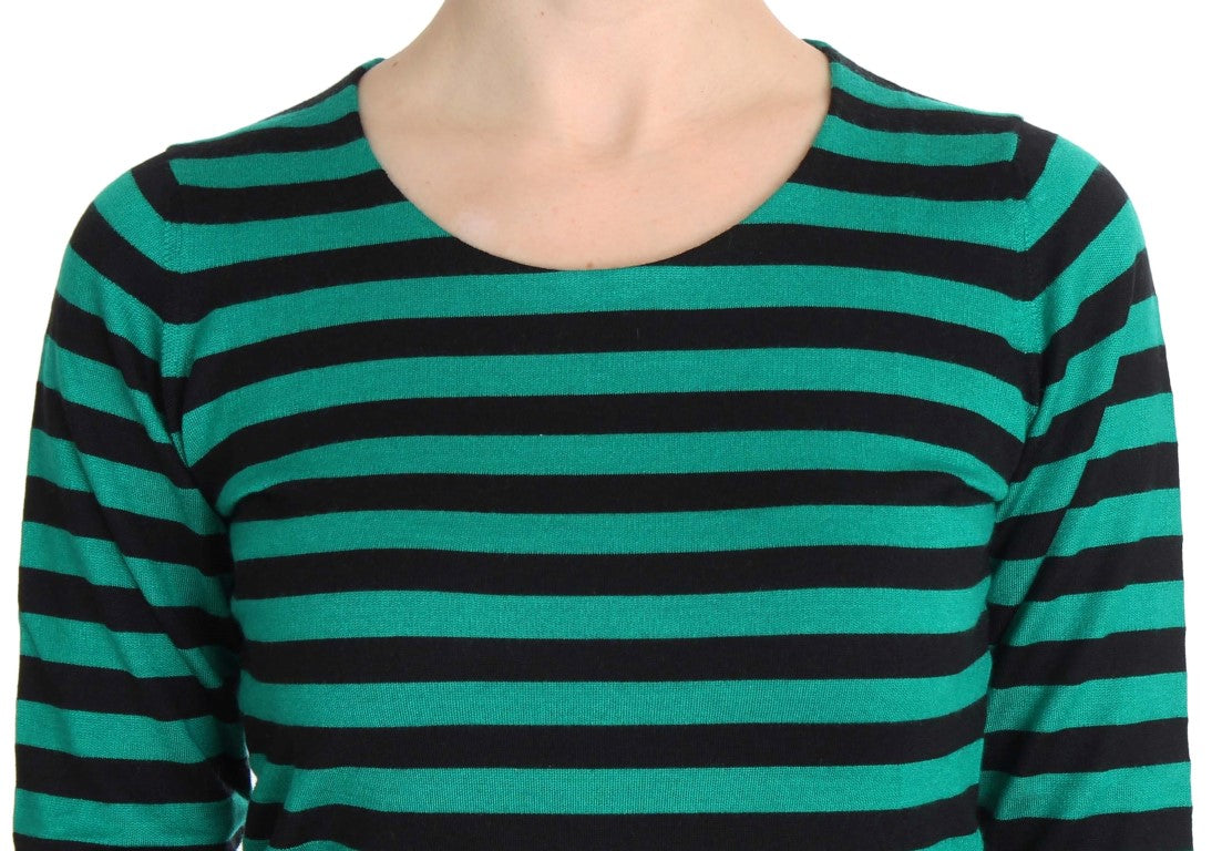 Elegant Striped Cashmere Silk Sweater