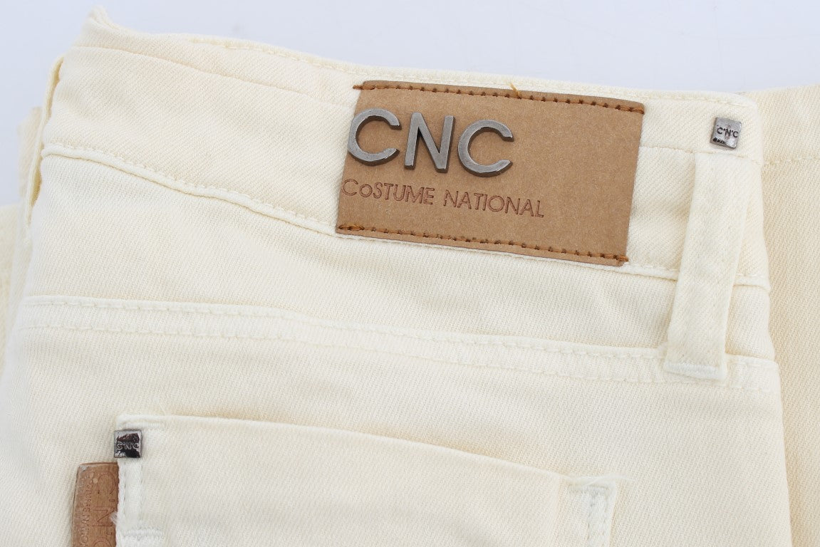 Chic Off-White Flared Designer Jeans