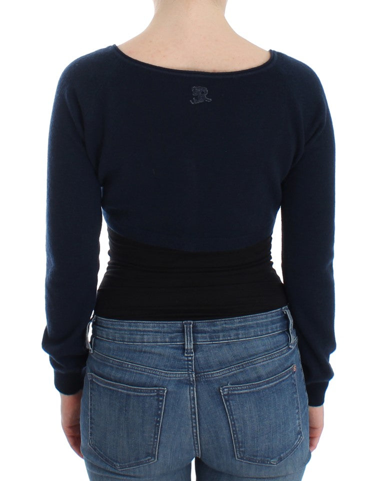 Chic Cashmere-Blend Cropped Sweater in Blue
