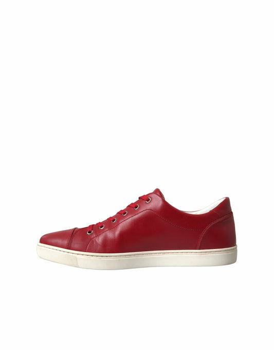Shoes Red Portofino Leather Low Top Mens Sneakers