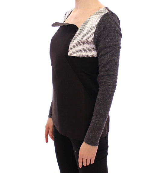 Chic Tri-Tone Long Sleeve Sweater