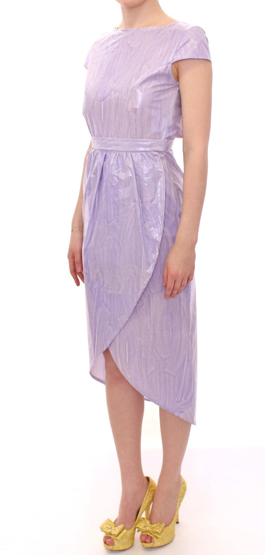 Elegant Purple Sheath Dress with Cap Sleeves