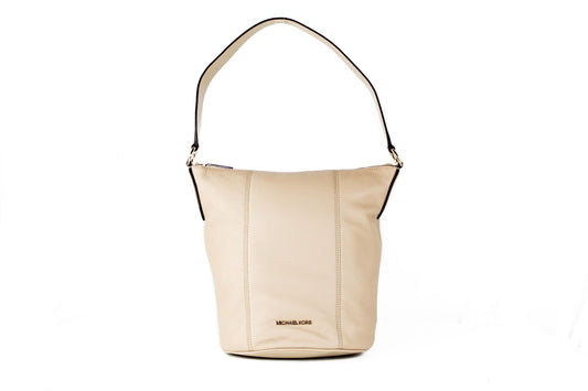 Elegant Pebbled Leather Bucket Messenger Bag
