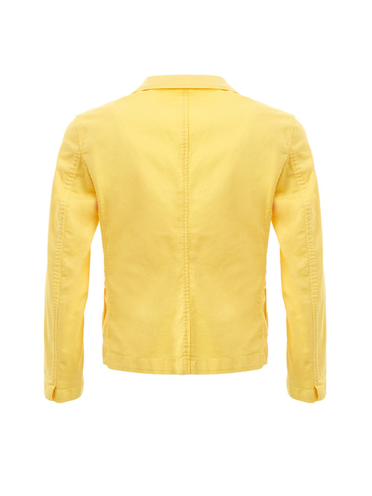 Elegant Yellow Cotton Jacket – Timeless Style