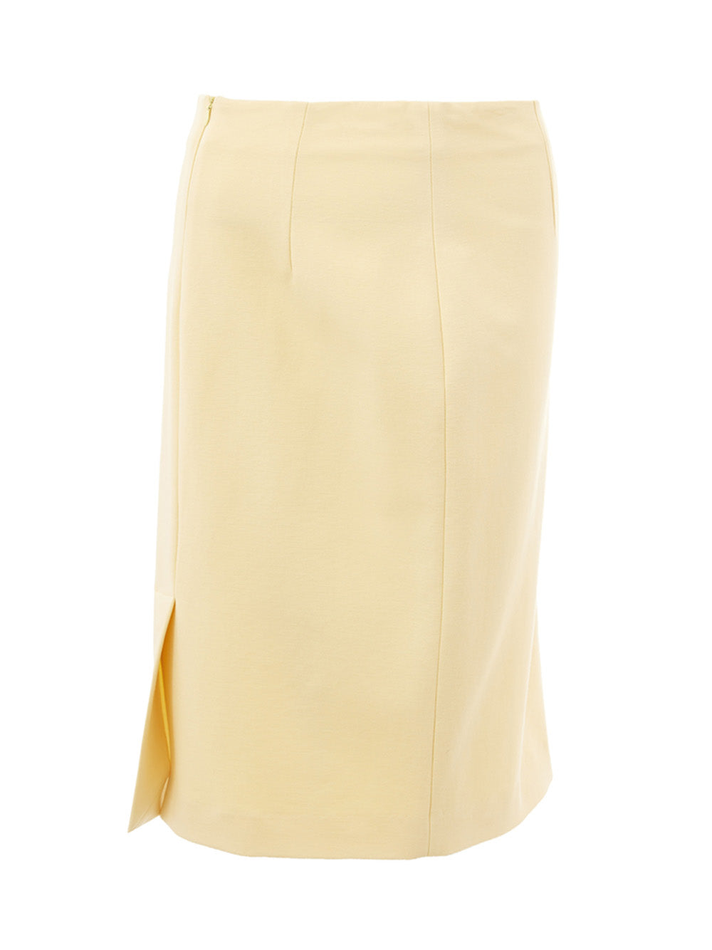 Yellow Viscose Pencil Skirt