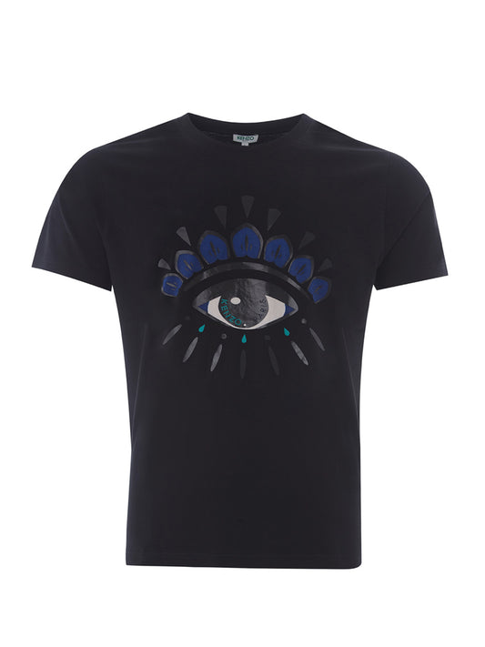 Elegant Eye Print Cotton T-Shirt