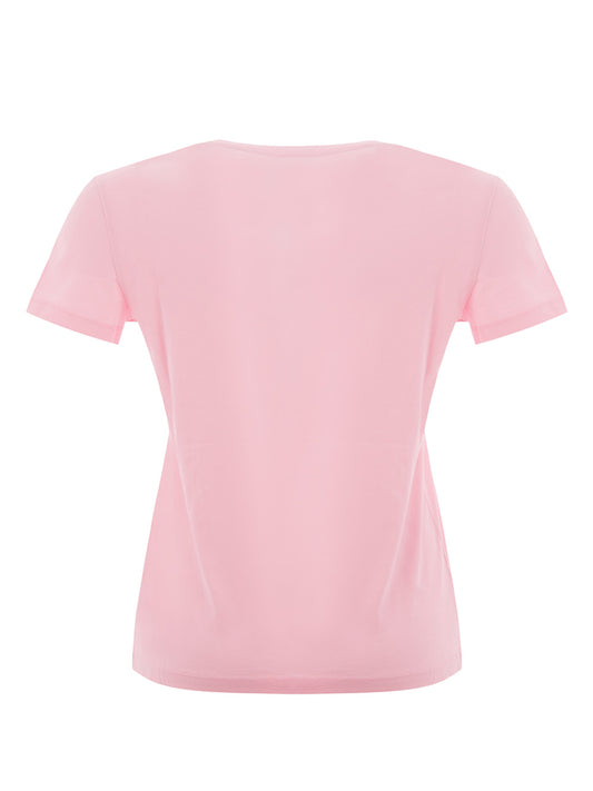 Pink Cotton T-Shirt with Eye Front Printed