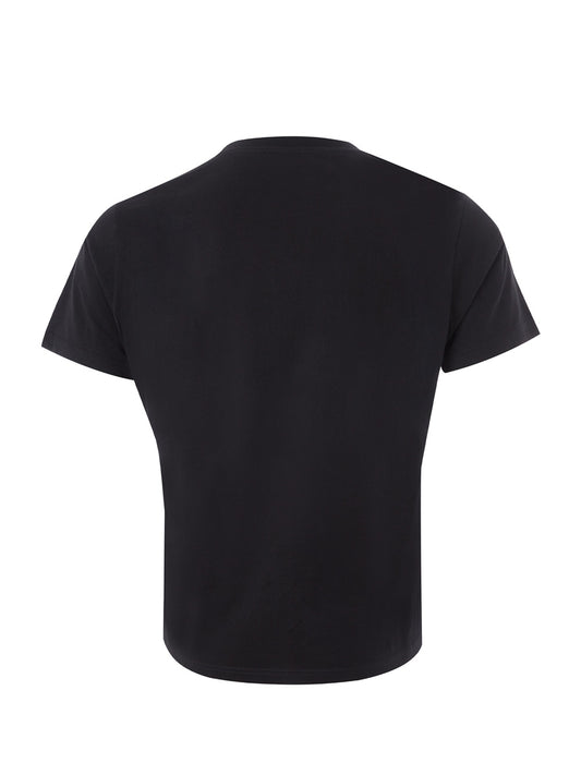 Black Cotton T-Shirt with Contrasting White K Logo