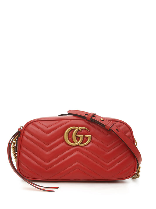 Red Leather Marmont Shoulder Bag