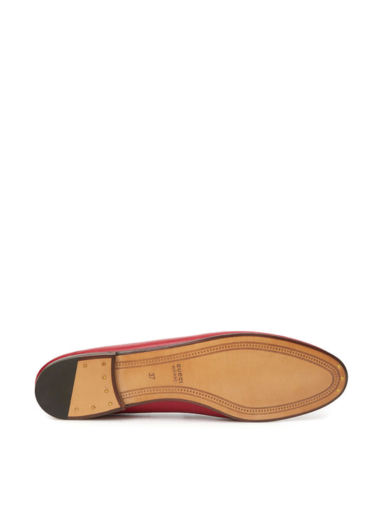 Elegant Red Leather Flat Loafers