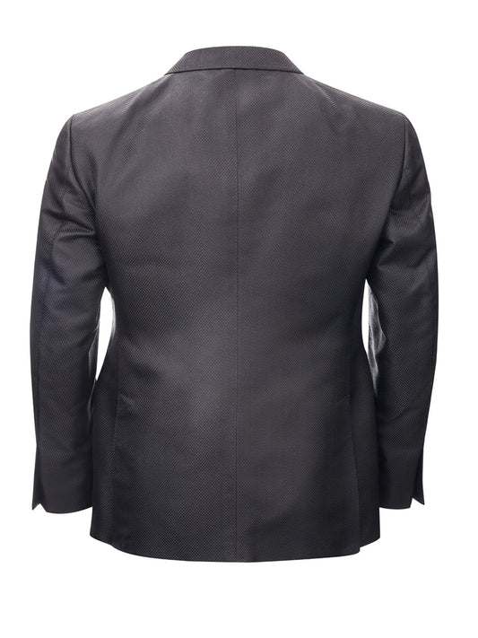 Elegant Black Silk Smoking Jacket