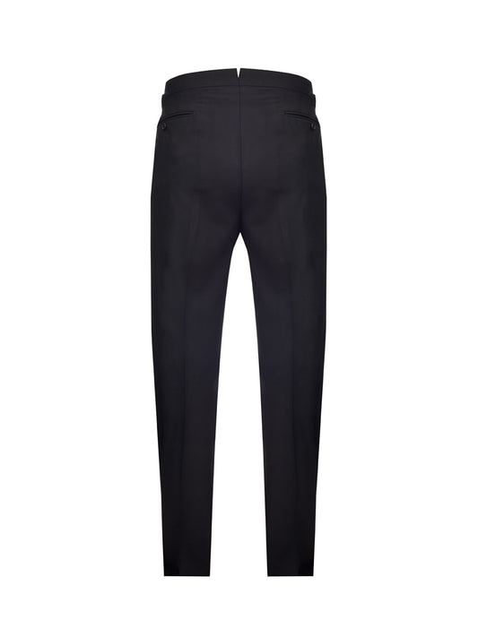 Elegant Black Wool Trousers - Regular Fit