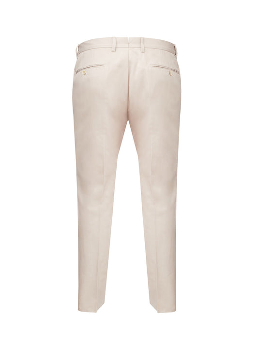 Elegant Beige Cotton Trousers - Regular Fit