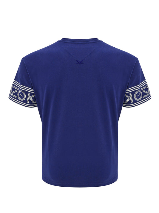 Violet Cotton T-Shirt with Logo on Sleeves