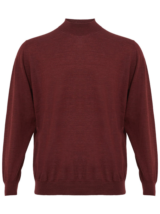 Bordeaux Cashmere Mock Neck Sweater