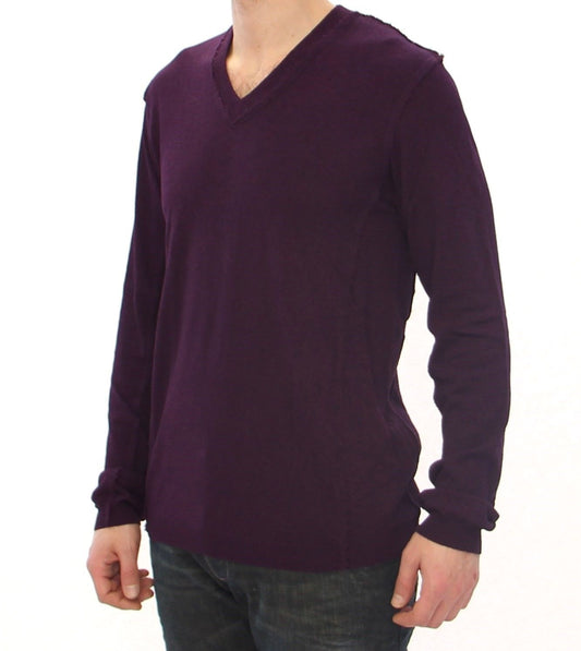 Elegant Purple V-Neck Sweater