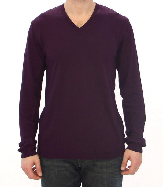 Elegant Purple V-Neck Sweater