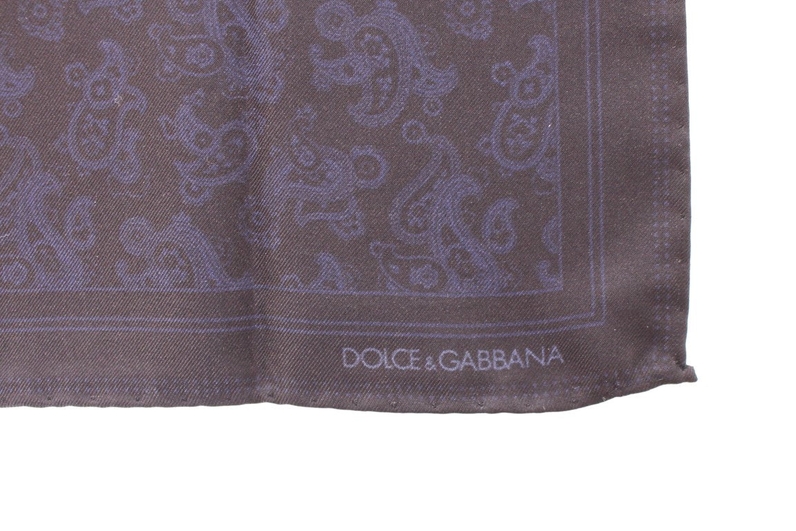 Elegant Blue Baroque Silk Handkerchief