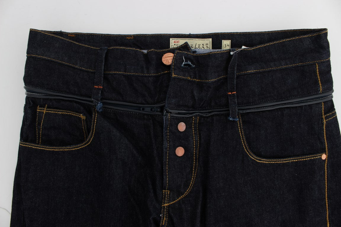 Blue Cotton Regular Straight Fit Jeans